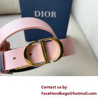 Dior Width 3cm 30 Montaigne Reversible Belt in Smooth Calfskin Pink/Black 2024