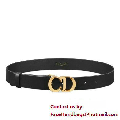 Dior Width 3cm C'est Belt in Smooth Calfskin Black/Gold 2024