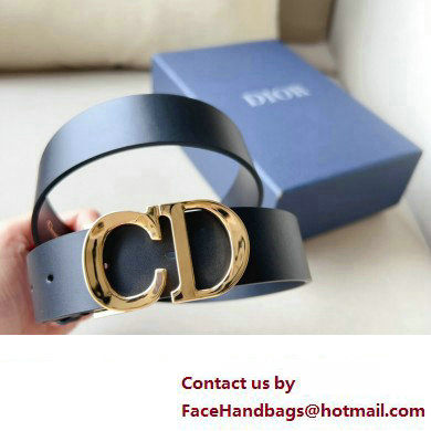 Dior Width 3cm C'est Belt in Smooth Calfskin Black/Gold 2024