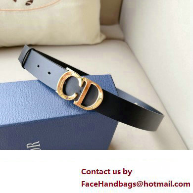 Dior Width 3cm C'est Belt in Smooth Calfskin Black/Gold 2024