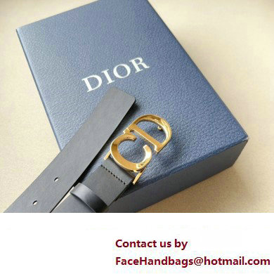 Dior Width 3cm C'est Belt in Smooth Calfskin Black/Gold 2024