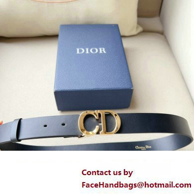 Dior Width 3cm C'est Belt in Smooth Calfskin Black/Gold 2024