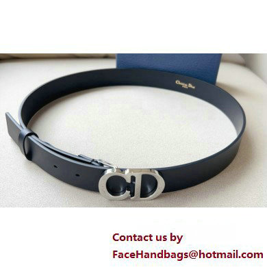 Dior Width 3cm C'est Belt in Smooth Calfskin Black/Silver 2024