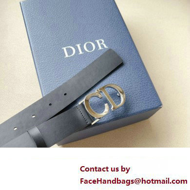 Dior Width 3cm C'est Belt in Smooth Calfskin Black/Silver 2024