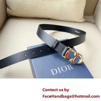 Dior Width 3cm C'est Belt in Smooth Calfskin Black/Silver 2024