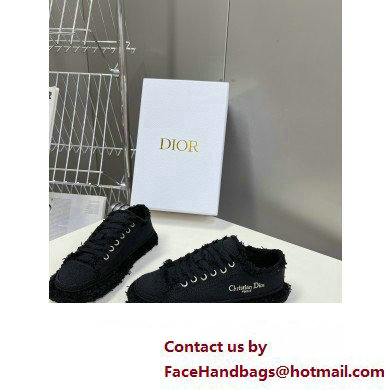 Dior black Fringed Cotton Canvas D-Blaze Sneaker 2024