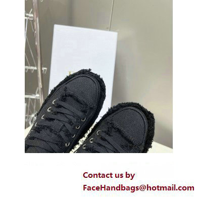 Dior black Fringed Cotton Canvas D-Blaze Sneaker 2024