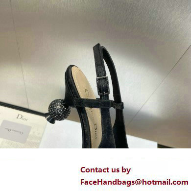 Dior heel 5.5CM LA CIGALE Slingback Pump IN BLACK VELVET 2024