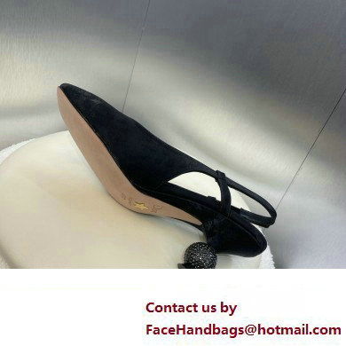 Dior heel 5.5CM LA CIGALE Slingback Pump IN BLACK VELVET 2024