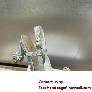 Dior heel 5.5CM LA CIGALE Slingback Pump IN GRAY VELVET 2024