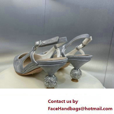 Dior heel 5.5CM LA CIGALE Slingback Pump IN GRAY VELVET 2024