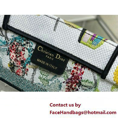 Dior medium Book Tote Bag in White Multicolor Toile de Jouy Fantastica Embroidery 2024