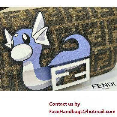 FENDI x FRGMT x POKEMON Mini Baguette bag Brown FF fabric 2024