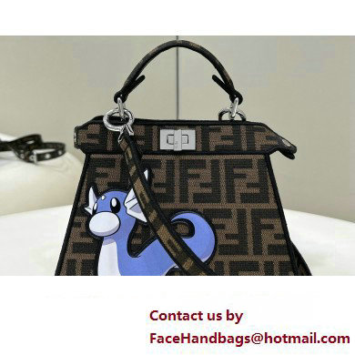 FENDI x FRGMT x POKEMON Peekaboo ISeeU Petite bag Brown FF fabric 2024