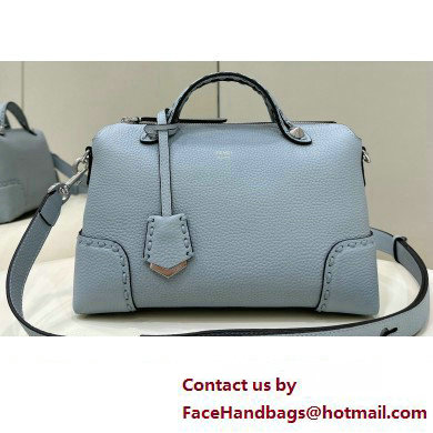 Fendi By The Way Medium Bag Light blue Selleria with hand-sewn topstitches 2024