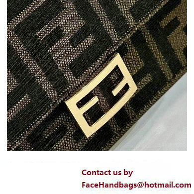 Fendi Continental Wallet With Chain Bag FF fabric Brown 2024