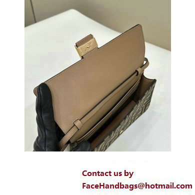 Fendi Continental Wallet With Chain Bag FF fabric Brown 2024