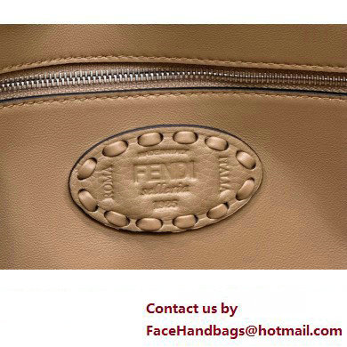 Fendi Medium Baguette Bag Beige Selleria with oversize topstitching 2024