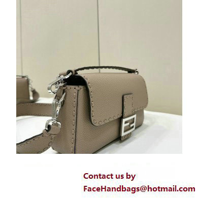 Fendi Medium Baguette Bag Dove Gray Selleria with 612 hand-sewn topstitches 2024 - Click Image to Close