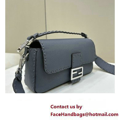 Fendi Medium Baguette Bag Gray Selleria with 612 hand-sewn topstitches 2024 - Click Image to Close