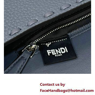 Fendi Medium Baguette Bag Gray Selleria with 612 hand-sewn topstitches 2024