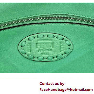 Fendi Medium Baguette Bag Green Selleria with oversize topstitching 2024