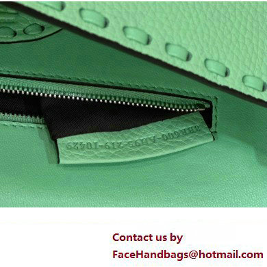 Fendi Medium Baguette Bag Green Selleria with oversize topstitching 2024