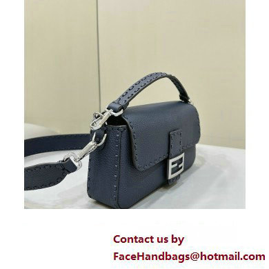 Fendi Medium Baguette Bag Midnight blue Selleria with oversize topstitching 2024