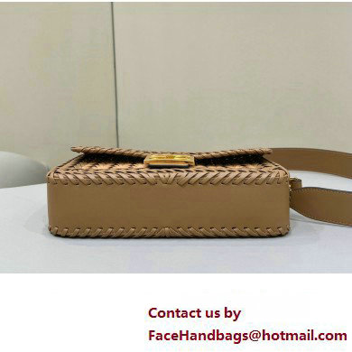 Fendi Medium Baguette Bag Sand and brown interlaced leather and raffia 2024