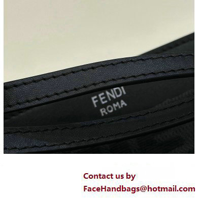 Fendi Medium Flat Pouch Bag FF fabric Black 2024