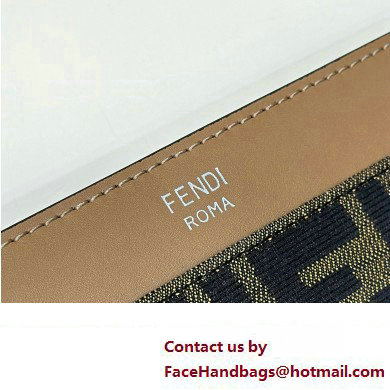 Fendi Medium Flat Pouch Bag FF fabric Brown 2024