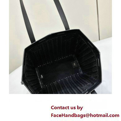 Fendi Origami Medium bag Black interlaced leather bag that can be transformed 2024