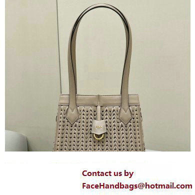 Fendi Origami Medium bag Dove gray interlaced leather bag that can be transformed 2024 - Click Image to Close