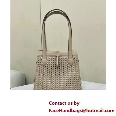 Fendi Origami Medium bag Dove gray interlaced leather bag that can be transformed 2024