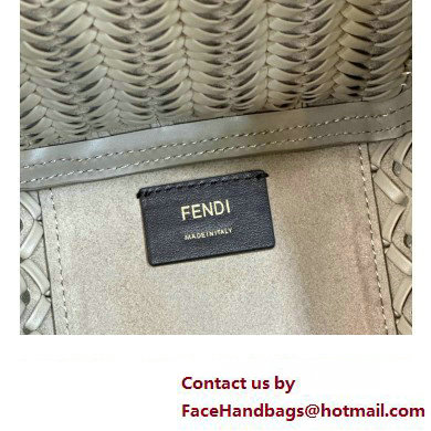 Fendi Origami Medium bag Dove gray interlaced leather bag that can be transformed 2024