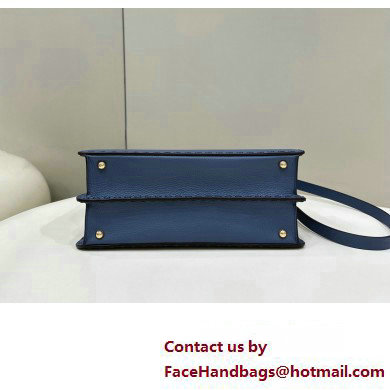 Fendi Peekaboo ISeeU Medium Bag Blue Selleria with oversized topstitching 2024 - Click Image to Close