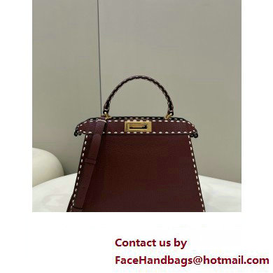 Fendi Peekaboo ISeeU Medium Bag Coffee Selleria with topstitches 2024 - Click Image to Close