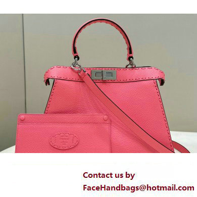 Fendi Peekaboo ISeeU Medium Bag Pink Selleria with oversized topstitching 2024