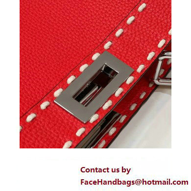 Fendi Peekaboo ISeeU Medium Bag Red Selleria with topstitches 2024