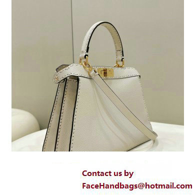 Fendi Peekaboo ISeeU Medium Bag White Selleria with oversized topstitching 2024