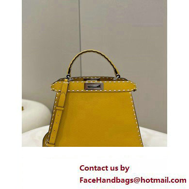 Fendi Peekaboo ISeeU Medium Bag Yellow Selleria with topstitches 2024