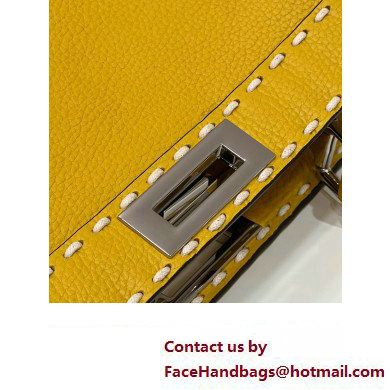 Fendi Peekaboo ISeeU Medium Bag Yellow Selleria with topstitches 2024