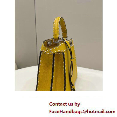 Fendi Peekaboo ISeeU Medium Bag Yellow Selleria with topstitches 2024