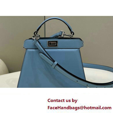 Fendi Peekaboo ISeeU Petite Bag in nappa Leather Light Blue 2024