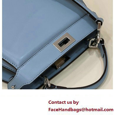 Fendi Peekaboo ISeeU Petite Bag in nappa Leather Light Blue 2024