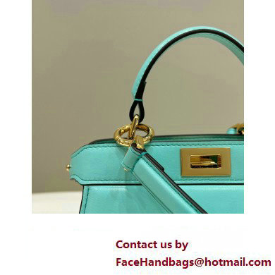 Fendi Peekaboo ISeeU Petite Bag in nappa Leather Turquoise Green 2024