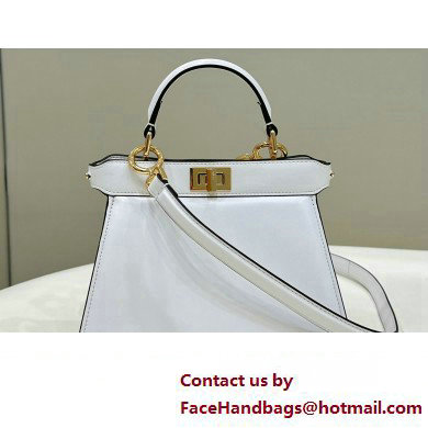 Fendi Peekaboo ISeeU Petite Bag in nappa Leather White 2024