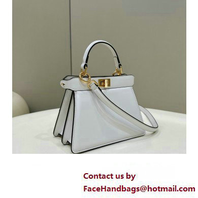 Fendi Peekaboo ISeeU Petite Bag in nappa Leather White 2024