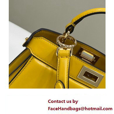 Fendi Peekaboo ISeeU Petite Bag in nappa Leather Yellow 2024