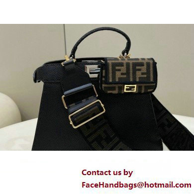 Fendi Peekaboo ISeeU Small Bag Black Selleria with topstitches 2024